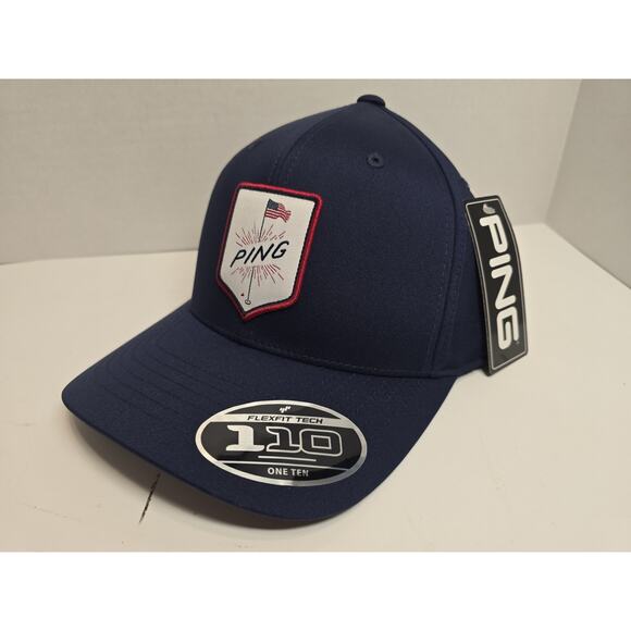 Adult PING Snapback Old Glory Golf Hat NWT Cap White Authentic Blue - Picture 2 of 6
